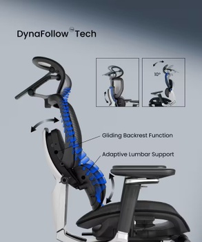 Ergonomická kancelárska stolička s dynamickým operadlom C7MOB-M1, čierna - A
