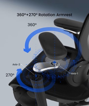 Ergonomická kancelárska stolička s dynamickým operadlom C7MOB-M1, čierna - A