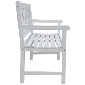 Záhradná lavica Malmo Two, agátové lakované drevo, nosnosť 250 kg, 120 x 58 x 89 cm, biela - A