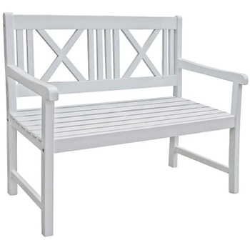 Záhradná lavica Malmo Two, agátové lakované drevo, nosnosť 250 kg, 120 x 58 x 89 cm, biela - A
