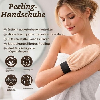 Exfoliačné rukavice (2 kusy), exfoliačná hubka na telo, telový peeling na odstránenie odumretých