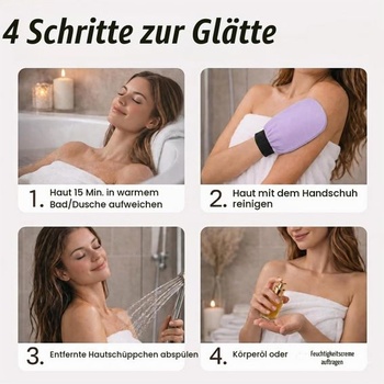 Exfoliačné rukavice (2 kusy), exfoliačná hubka na telo, telový peeling na odstránenie odumretých