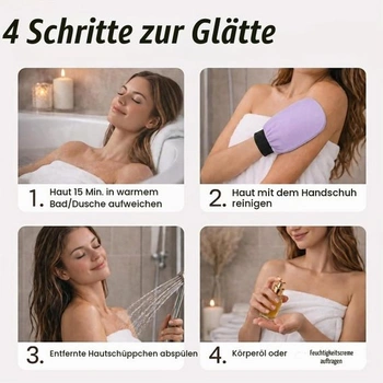 Exfoliační rukavice (2 kusy), exfoliační houbička na tělo, tělový peeling na odstranění odumřelých