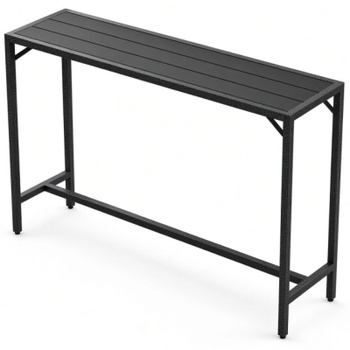 Barový stolík s WPC doskou 01-0324, 120 x 38 x 98 cm, čierny - A