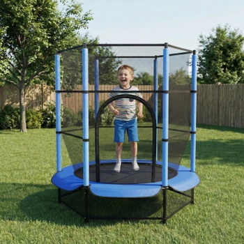 Detská trampolína s bezpečnostnou sieťou TX-B7105C-4, Ø140 cm, modrá - A