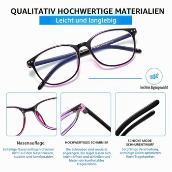 Brýle s filtrem modrého světla pro krátkozrakost pro ženy a muže -2.0 -2.0x černá+červená