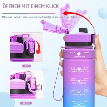 Športová fľaša na vodu 500ml, 700ml, 1l, 1,5l detská fľaša na vodu, nepriepustná, bez BPA,