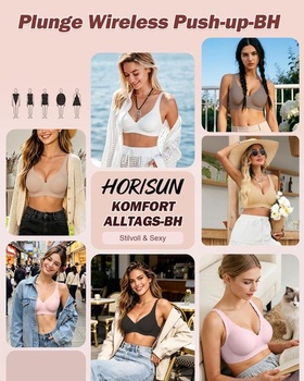 Dámská bezešvá podprsenka HORISUN bez kostic, pohodlná push-up podprsenka, velikost S, černá