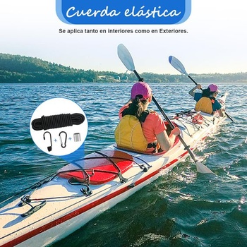 10 m bezpečného, ​​elastického lana, 8 mm, elastické laná a upevňovacie prvky, 10 elastických háčikov,