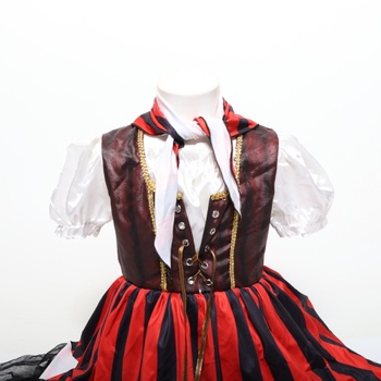 Pirátsky kostým HEYOUTH pre deti, halloweensky kostým pre dievčatá, s klobúkom, korzársky kostým pre