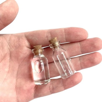 WYAN 20 mini skleněných lahviček na přání s korkovou zátkou, skleněné lahvičky s motivem vzkazů pro
