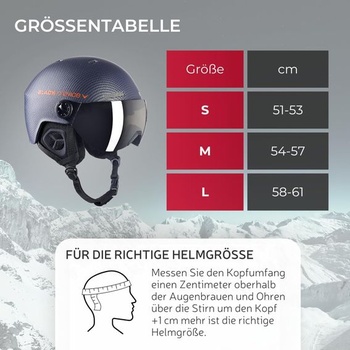 Lyžařská helma BLACK CREVICE Gstaad I Lyžařská helma s pilotním štítem I Lyžařská helma pro muže a