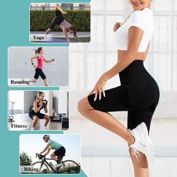 Dámske športové kraťasy Booty Scrunch Butt, bezšvové športové kraťasy, legíny s vysokým pásom na