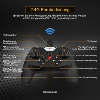 Henakmsl RC lietadlo na diaľkové ovládanie 2,4 GHz L0712 vznášajúca sa stíhačka, RC lietadlo napájané 2