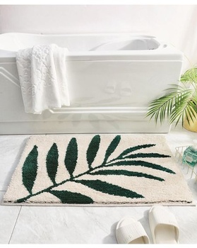 Kúpeľňová predložka Green Leaf, super mäkké vlákno, savý, protišmykový, prateľný v práčke,
