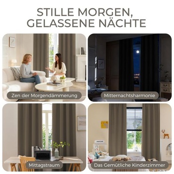 Zatemňovacie závesy s očkami, termozávesy, ochrana proti teplu, cappuccino, V 140 x Š 120 cm (balenie