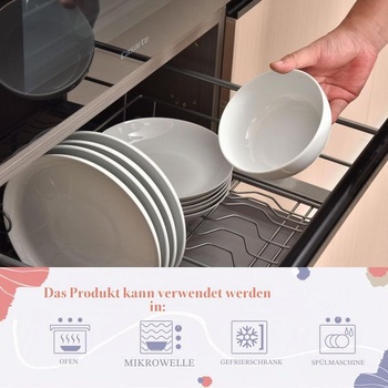 Keramické misky na cereálie Miicol, sada 4 kusov, 600 ml, biela miska na polievku, 15 cm