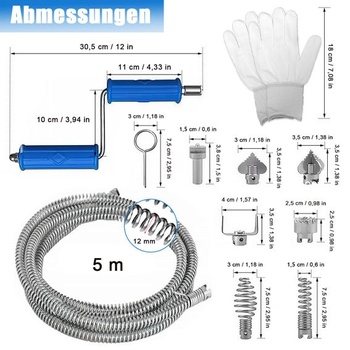 Špirála na čistenie odpadov, priemer špirály 5 m, 12 mm, špirála na čistenie odpadov, špirála na čistenie