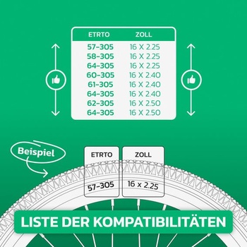MoovMoov duša na bicykel 16 palcov - Pre plášte 16x2,25, 16x2,40 a 16x2,50 s ETRTO 57-305 až 62-305 -