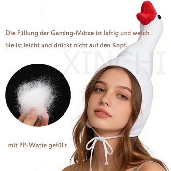 Párty čiapka s kapucňou, zábavná plyšová čiapka, herná čiapka, humorná čiapka s motívom zvierat, husacia