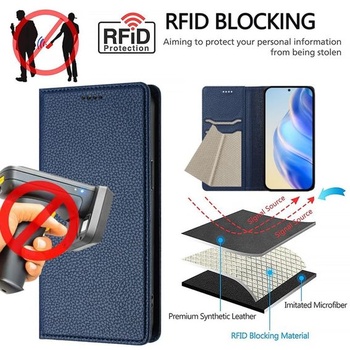 Kožené puzdro so vzorom liči pre Honor 600 Pro/Honor 600, ochranné puzdro v štýle peňaženky s