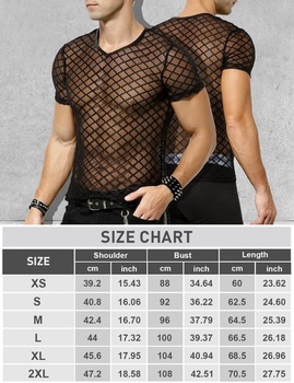 Pánske tričko Casey Kevin Muscle Transparent s krátkym rukávom, sieťované, veľkosť L A1-čierne