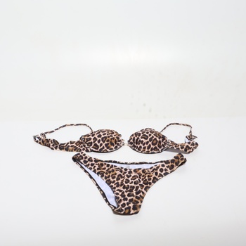 Dámsky set plaviek GORGLITTER s push-up vzorom a leopardím potlačou, špagetovými ramienkami, kosticami,