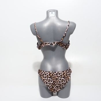 Dámsky set plaviek GORGLITTER s push-up vzorom a leopardím potlačou, špagetovými ramienkami, kosticami,
