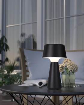 EGLO LED vonkajšia stolná lampa Scorrano, dobíjacia nočná lampa, stmievateľná dotykom, čierna