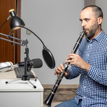 Stojan na klarinet VICASKY, přenosný nástrojový stojan pro klarinet, flétnu, hoboj a saxofon,