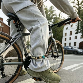 Klipy na cyklistické nohavice, sada 2 kusov, reflexný opasok na nohavice s nastaviteľným popruhom na