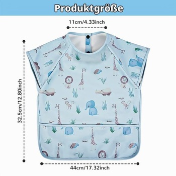 Vicloon bryndák s krátkým rukávem, pratelný celotělový bryndák na krmení miminek, dětský bryndák s