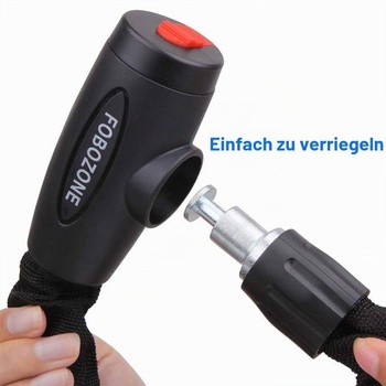 Zámok na bicykel s kľúčmi, reťazový zámok 9 mm, dĺžka 100 cm