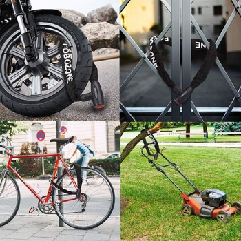 Zámok na bicykel s kľúčmi, reťazový zámok 9 mm, dĺžka 100 cm