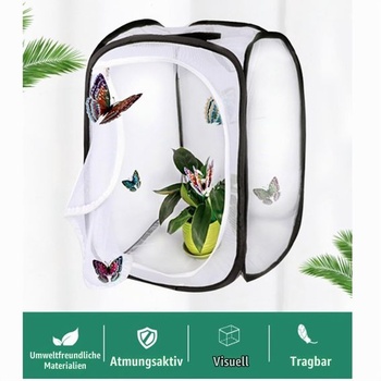 Motýlia záhrada, chovná klietka, motýlí domček, skladací, vetraný, biotop pre hmyz, 40*40*60 cm