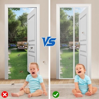 Magnetická sieť proti hmyzu na balkónové dvere, odolná sieť proti hmyzu na dvere 130x210 cm, čisto
