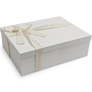 Tekhoho 44x33x14cm krémovo biela extra veľká darčeková krabička s vekom, opakovane použiteľná