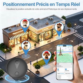 GPS obojok pre mačky, 2v1 GPS tracker pre psov so sledovaním v reálnom čase a funkciami proti strate,