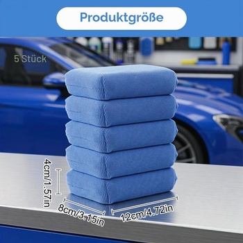 5 kusů mikrovláknové houbičky na auto o rozměrech 12X8X4CM, leštící houbička na auto na ruce