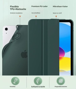 Puzdro MoKo pre iPad (A16) 11./10. generácia (2025/2022), nočne zelená, polnočne zelená