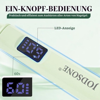 Prenosný mini sušič nechtov JODSONE s magnetom a LCD displejom - praktická UV LED lampa na gélové