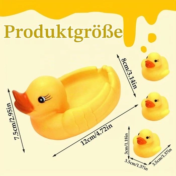 Sada 4 hraček do koupele: Kachní rodinka, Hračky do koupele, Vodní hračky pro miminka, Hračky do