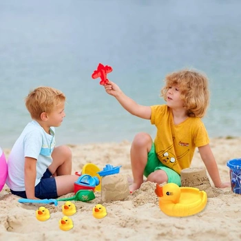 Sada 4 hraček do koupele: Kachní rodinka, Hračky do koupele, Vodní hračky pro miminka, Hračky do