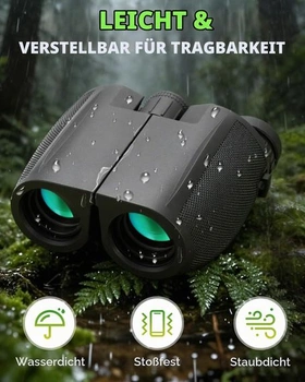 Kompaktní dalekohled 12x25 pro dospělé a děti, malý dalekohled s optikou BaK4, mini dalekohled na