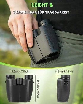Kompaktní dalekohled 12x25 pro dospělé a děti, malý dalekohled s optikou BaK4, mini dalekohled na