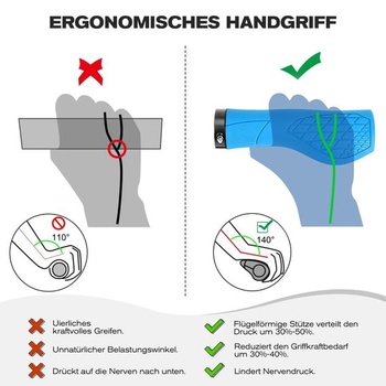 Ergonomické rukoväte na bicykel GXCROR pre riadidlá 22,2 mm - rukoväte na riadidlá pre horské