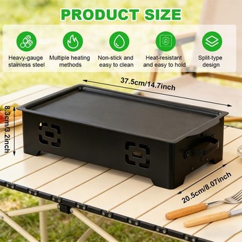 Ohřívací talíř BBQ z nerezové oceli, ohřívací nádoba na grilované jídlo pro kempování