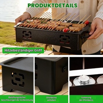 Ohřívací talíř BBQ z nerezové oceli, ohřívací nádoba na grilované jídlo pro kempování