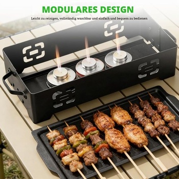 Ohřívací talíř BBQ z nerezové oceli, ohřívací nádoba na grilované jídlo pro kempování