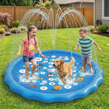 Vodná hracia podložka Ninonly Splash Pad Kids 170 cm s 3 výškovými nastaveniami, protišmyková